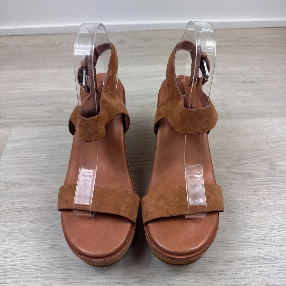 Gentle Souls by Kenneth Cole Platform Wedge Sandals Size 9.5 Brown